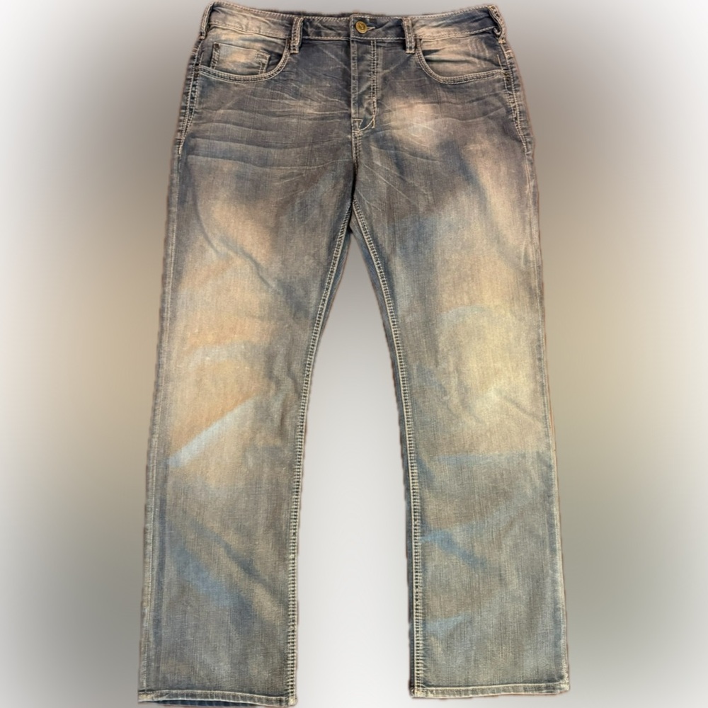David Bitton Buffalo Jeans Six-x Slim Straight Stretch Light Denim, Size 36/32